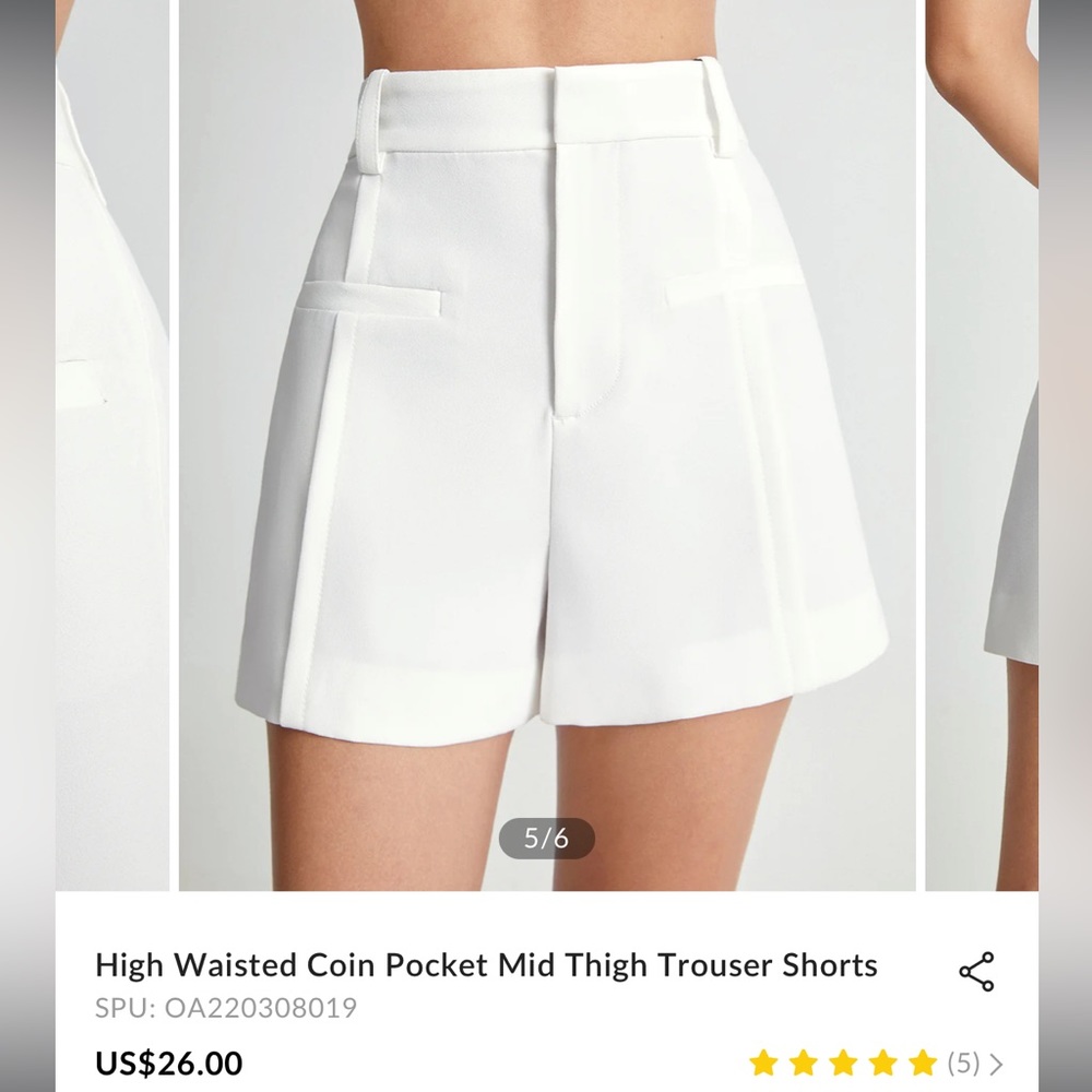 High waisted trouser shorts